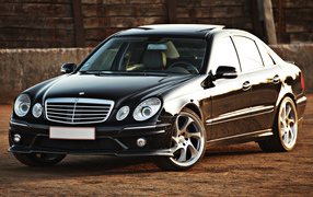 Stylish beautiful black Mercedes-Benz car