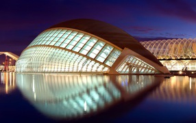 Beautiful white building of the Opera House. Valencia, Spain