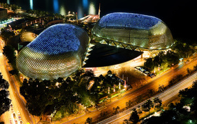 Theater Esplanade at night, Singapore