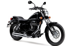 Black motorcycle Suzuki Boulevard S40 on a white background
