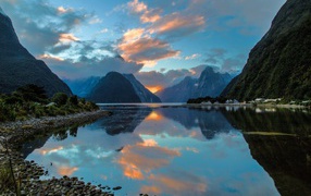 Picturesque water landscape in the Norwegian fjord