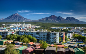 View on the volcano Avachinskaya Sopka, Kamchatka