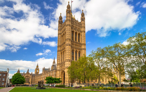 Westminster Palace under the beautiful sky, London. United Kingdom