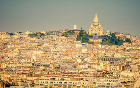 Panorama of Paris, Catholic Basilica of Sacré-Cœur, France