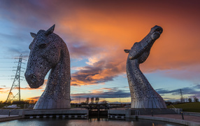 Unusual horse sculptures, Scotland
