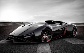 Стильный черный электромобиль Lamborghini Diamante