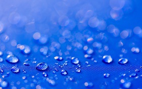 A lot of water drops on blue background