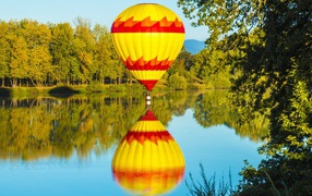 Big balloon over the lake