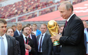 President of Russia with the cup of the World Cup 2018