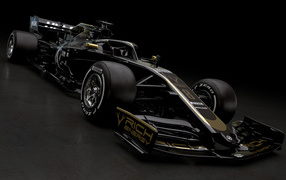Black racing car Haas VF-19, 2019