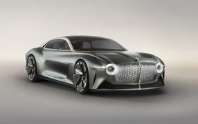 Silver car Bentley EXP 100 GT 2019 on a gray background