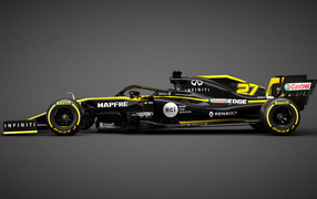 2019 Renault R.S.19 racing car on gray background
