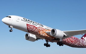 Qantas Airplane in the sky