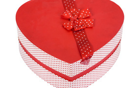 Beautiful heart shaped box on white background