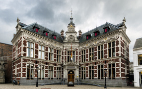 Beautiful Utrecht University under a cloudy sky, Netherlands