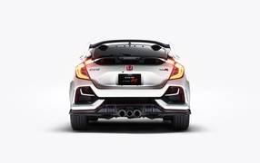 2020 Honda Civic Type R car rear view on a white background
