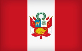 Красно-белый флаг Перу с рисунком