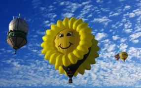 Beautiful balloons in the blue sky