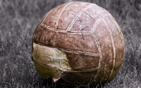 Old ball lies on the field