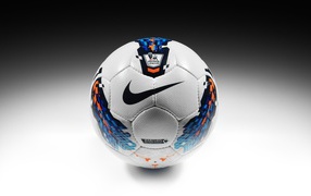 Soccer ball on gray background