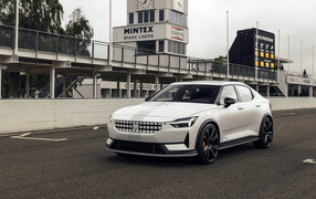 2021 Polestar 2 Experimental white car at the factory