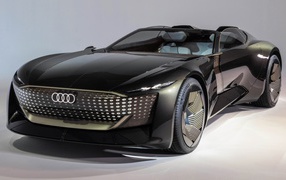 2021 Audi Skysphere Concept black car on gray background