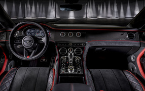 Expensive interior of a 2021 Bentley Continental GT Speed