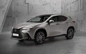 2021 Lexus NX 350h crossover against the wall
