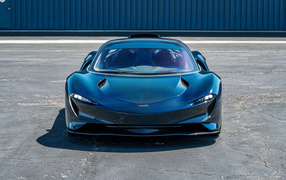 Blue McLaren Speedtail sports car