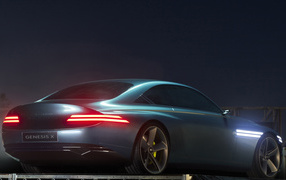 Автомобиль Genesis X Concept 2021 года вид сзади