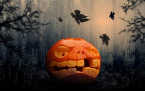 Halloween pumpkin grimace