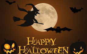 Страшная мистическая  открытка на праздник Хэллоуин