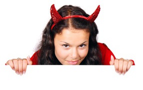 Scorching devil on a white background for Halloween