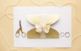 Wedding invitation with rings