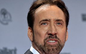 Actor Nicolas Cage's face close-up