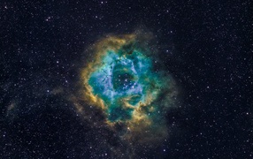 Nebula in a starry galaxy on a black background