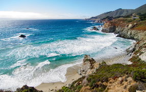 Красивый вид на океан у утеса, Калифорния. США 
