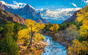 Beautiful view of Zion National Park in autumn, USA