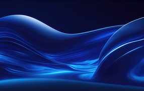 Blue abstract waves on a dark background