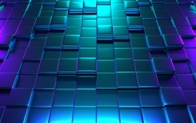 Blue steel 3D cubes