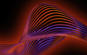 Colorful wave 3D lines on a brown background