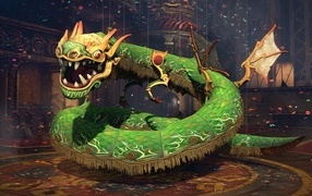 Green Chinese 3D dragon