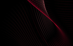 Red wavy thin lines on a black background