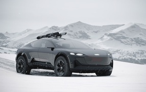 Black Audi Activesphere in the snow
