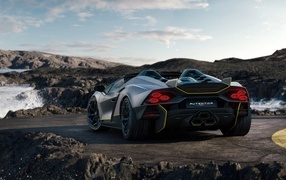 Автомобиль Lamborghini Autentica 2024 года вид сзади
