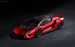 Красный автомобиль Lamborghini Invencible 2024 года