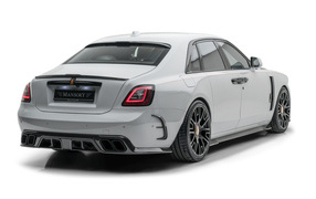 Gray 2021 Mansory Rolls-Royce Ghost car on white background