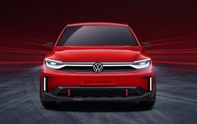 Front view of a Volkswagen ID car. 2023 GTI Concept
