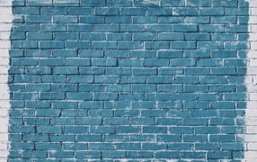 Blue bricks in white square background