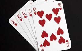 Cards suit hearts on a black background